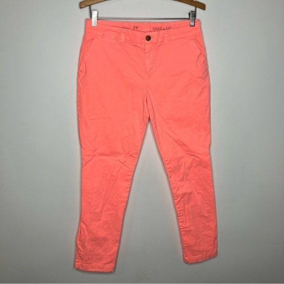 Khakis by Gap broken in straight pants neon size 4 - Picture 2 of 7